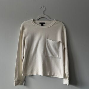 Forever 21 Sparkly White Long Sleeve Top